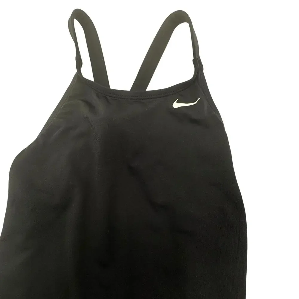 NIKE Women's Size 6 Black Hydrastrong One‎ Piece Swimsuit Competitive Athletic
